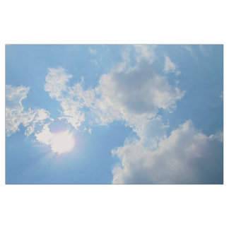 Tela Espectacular cielo azul con sol y fotos de nubes