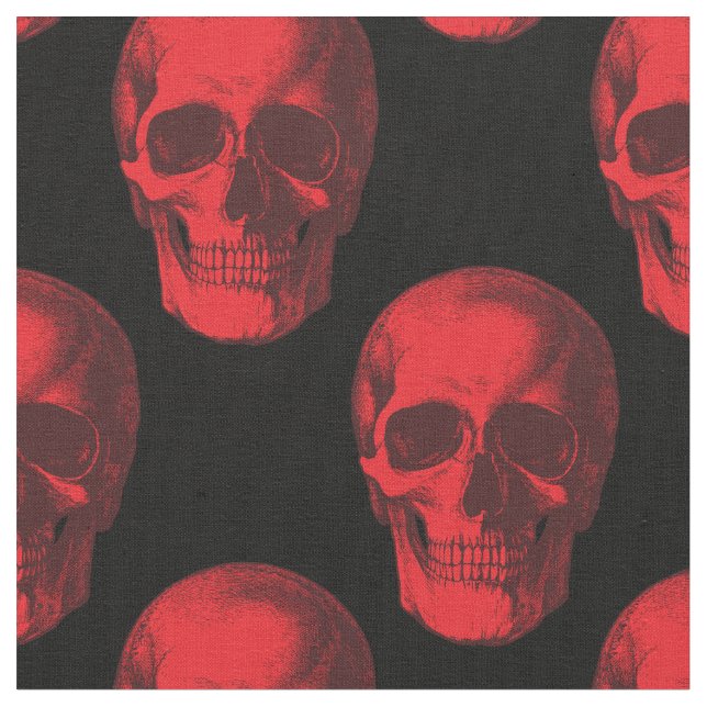 Tela Espesor de Halloween gótico de calavera roja (De cerca)