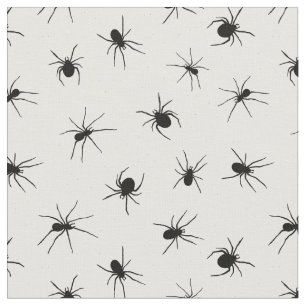 Tela Espinoso patrón de araña blanca y negra