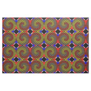 Tela Espiral azul amarillo rojo de Kenneth Yoncich