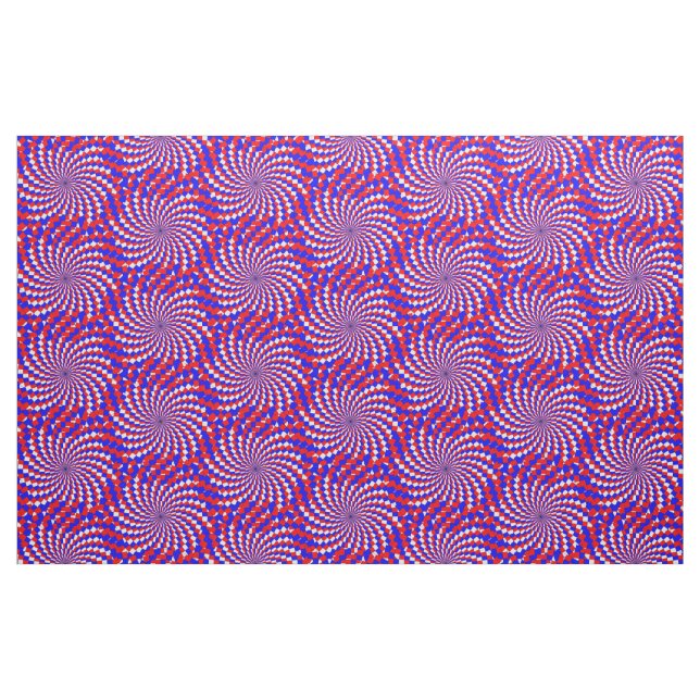 Tela Espiral azul blanco rojo de Kenneth Yoncich ("Cuarto gordo" (fat quarter))