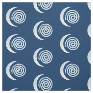 Tela Espiral de luna plateada sobre azul oscuro
