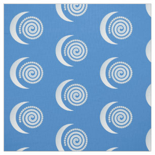 Tela Espiral de plata de la luna en azul profundo