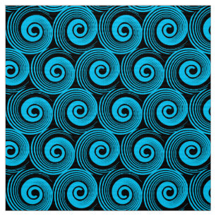 Tela Espirales 140216 - Azul cielo en negro