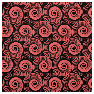Tela Espirales 140216 - Rosa tropical en negro