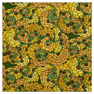 Tela Espirales de flores - Amarillo