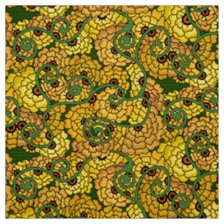 Tela Espirales de flores - Amarillo