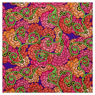 Tela Espirales de flores - Cálido