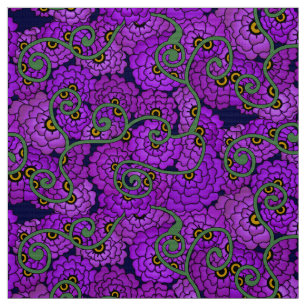 Tela Espirales de flores - Púrpura