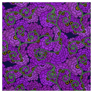 Tela Espirales de flores - Púrpura