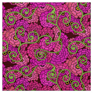 Tela Espirales de flores - rosa