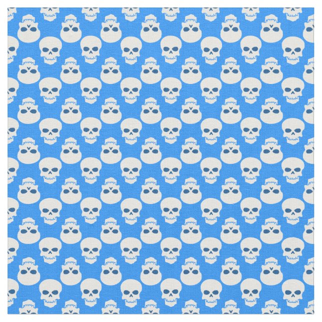 Tela esqueleto de cráneo de halloween azul gótico paste (De cerca)