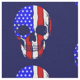 Tela esqueleto de la bandera americana del cráneo patri