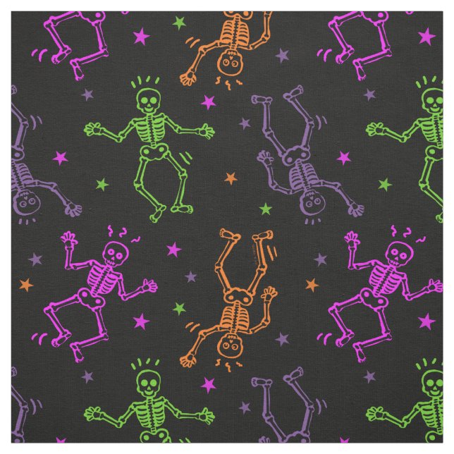 Tela Esqueletos de baile de Halloween (Retal)