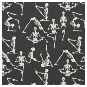 Tela esqueletos de yoga de halloween negros