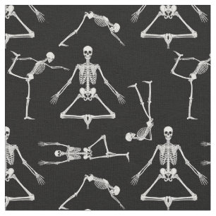 Tela esqueletos divertidos de yoga