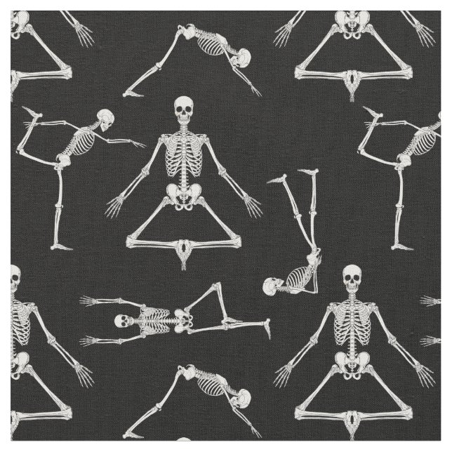 Tela esqueletos divertidos de yoga (De cerca)