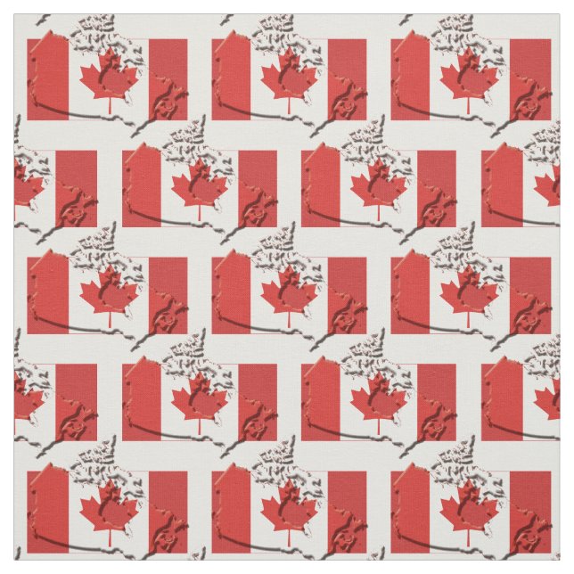 Tela Esquema de mapa de FLAG de CANADÁ Patriótico (Retal)