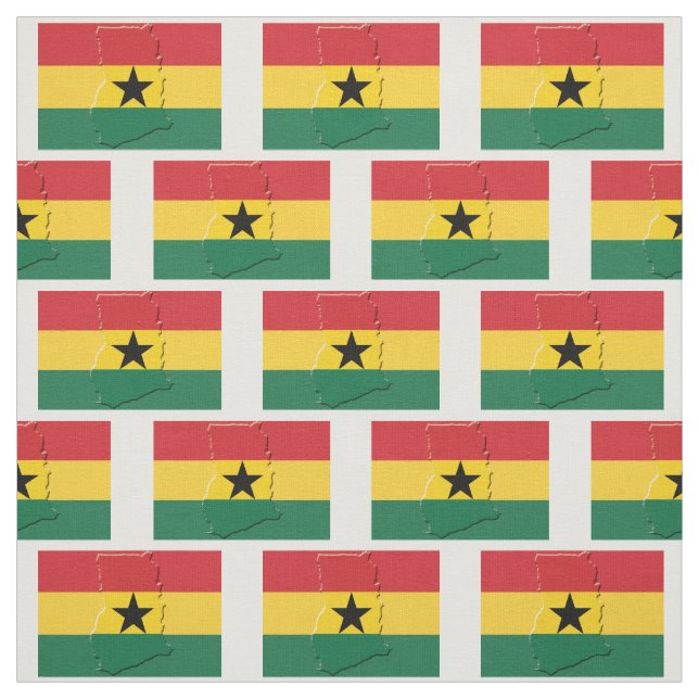 Tela Esquema del mapa de la bandera de GHANA (Retal)