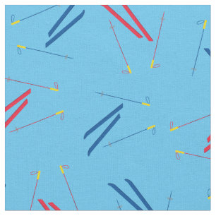 Tela Esquí de esquí deportes de invierno rojo y azul