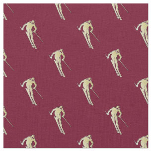 Tela Esquiador de oro en rojo