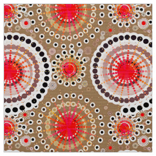 Tela Estallidos y pinzas, taupe, rojo, blanco