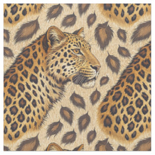 Tela Estampa Majestuosa de Leopardo - Patrón de Animal 