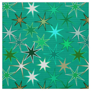 Tela Estampa moderna de Starburst, turquesa y aqua