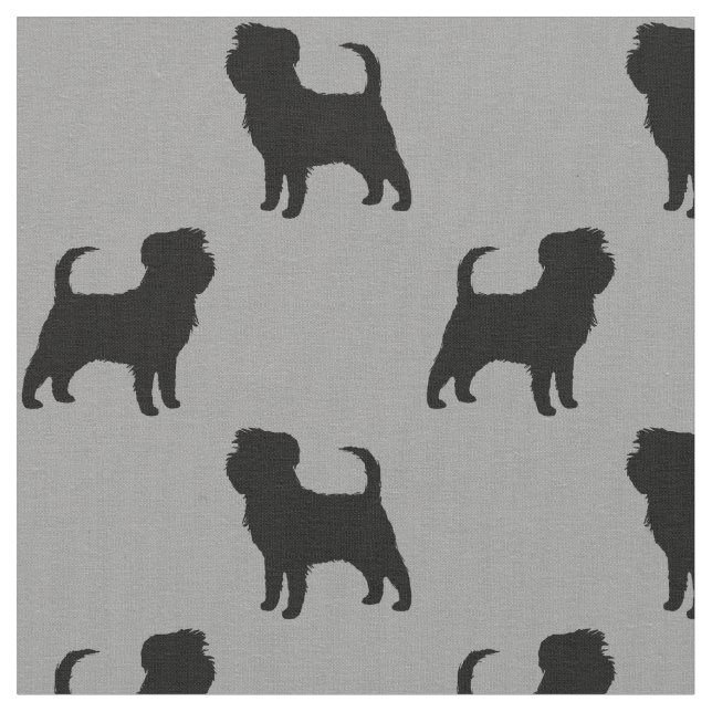 Tela estampada con siluetas de la raza de perro Af (De cerca)