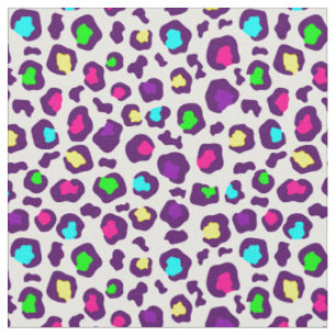 Tela estampado de animal leopardo arcoiris blanco púrpu