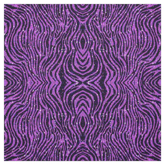 Tela estampado de animales púrpura de la cebra con (Retal)