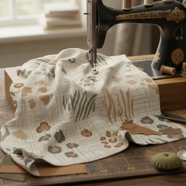 Tela Estampado de animales safari boho tejido ID1274 (Subido por el creador)
