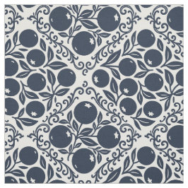 Tela Estampado de bloque de arándano azul de arte popul