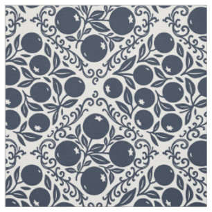 Tela Estampado de bloque de arándano azul de arte popul