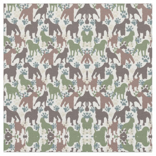 Tela Estampado de Camuflaje de Huella de Perro Animal