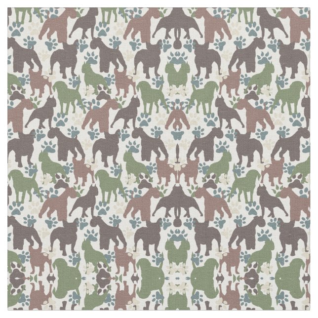 Tela Estampado de Camuflaje de Huella de Perro Animal (De cerca)