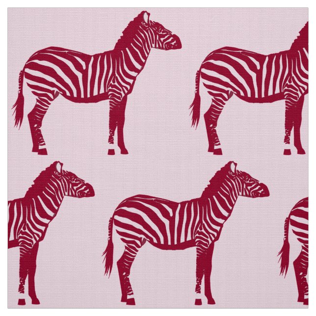 Tela Estampado de cebra - Burdeos y Rosa (Retal)