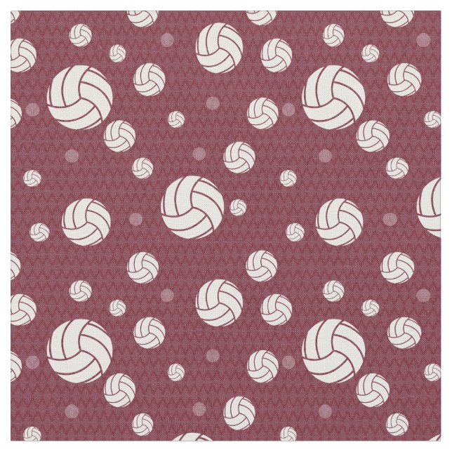 Tela Estampado de Cevron de Voleibol Maroon (De cerca)