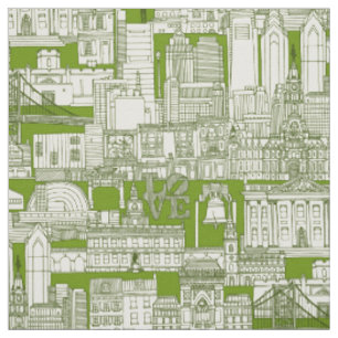 Tela estampado de Filadelfia oliva verde oscuro