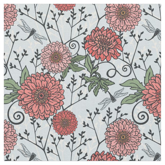 Tela Estampado de flores 3 (De cerca)
