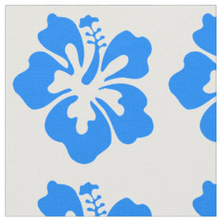 Tela Estampado de flores azul del hibisco