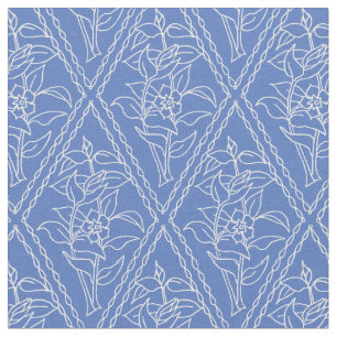 Tela Estampado de flores azul elegante del bígaro del