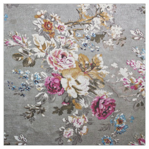 Tela Estampado de flores blanco rosado de la textura de