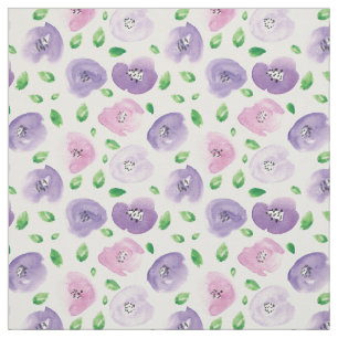 Tela Estampado de flores de la acuarela