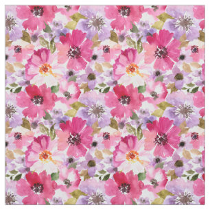 Tela Estampado de flores de la acuarela del verano