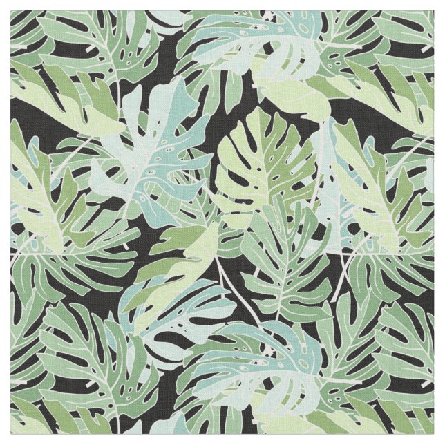 Tela Estampado de flores de la selva (De cerca)