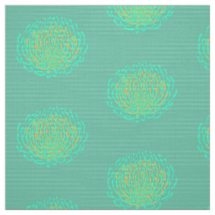 Tela Estampado de flores del Protea: amarillo, turquesa