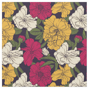 Tela Estampado de flores elegante