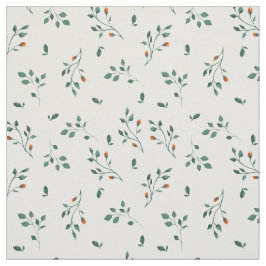 Tela Estampado de flores verde blanco delicado