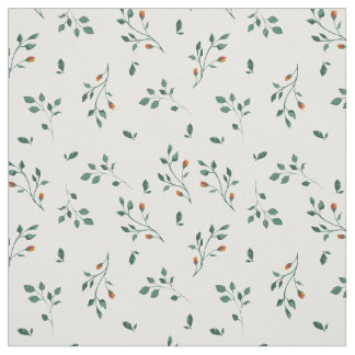 Tela Estampado de flores verde blanco delicado